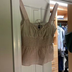 Jcrew pale pink gingham check tank